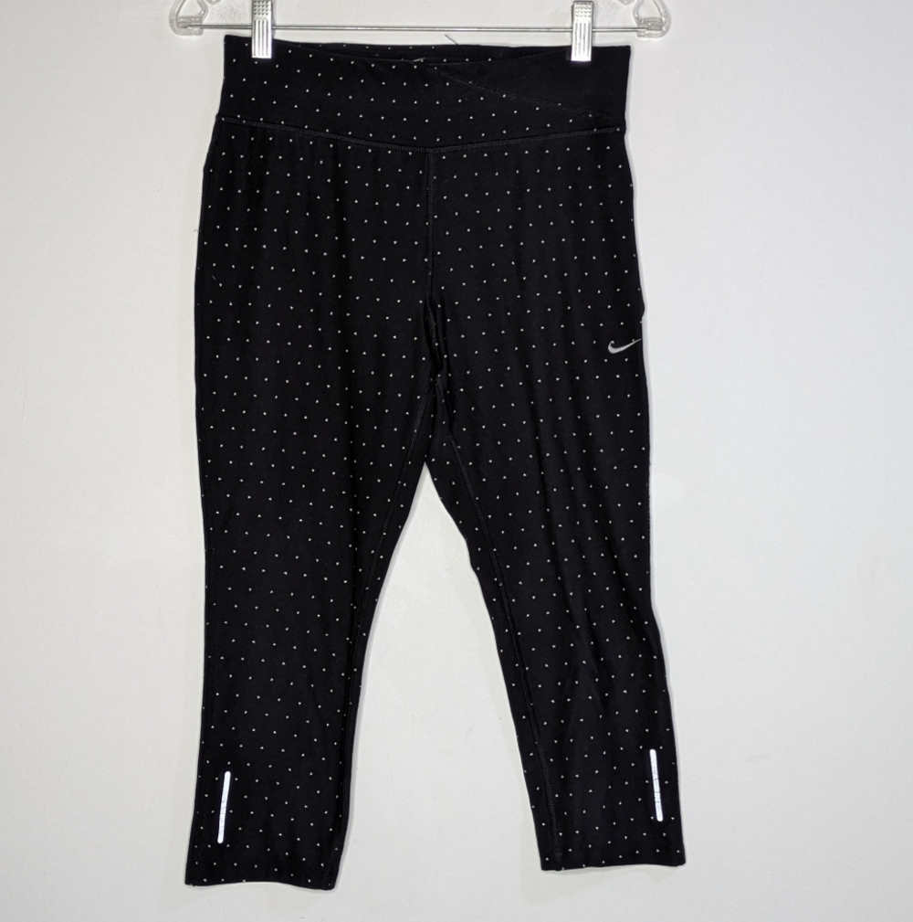 ✨3/$15 Nike Dri-Fit Black White Triangle Print Cropped Exercise Leggings Small